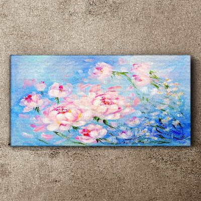 Floral harmony in blue Canvas print