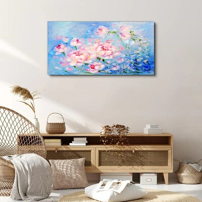Floral harmony in blue Canvas print