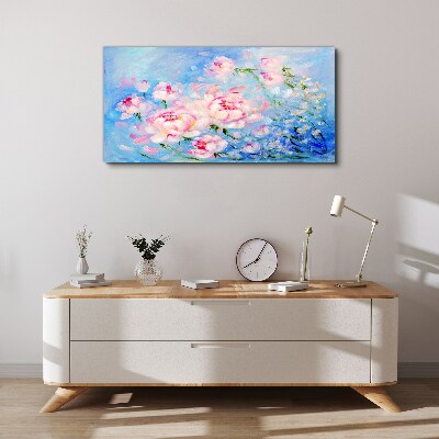 Floral harmony in blue Canvas print