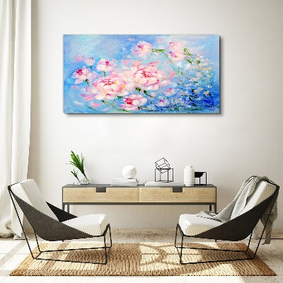 Floral harmony in blue Canvas print