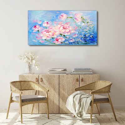 Floral harmony in blue Canvas print