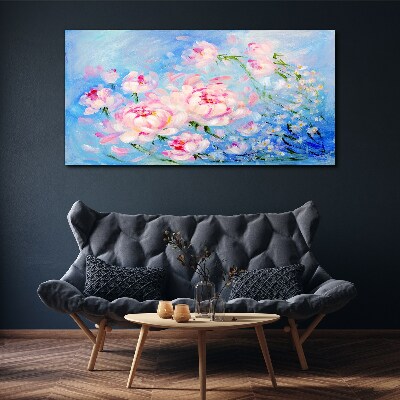 Floral harmony in blue Canvas print