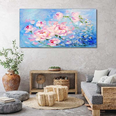 Floral harmony in blue Canvas print