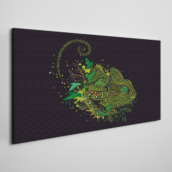 Chameleon in green Canvas print