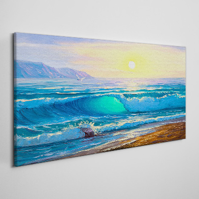 Landscape sea waves Canvas print