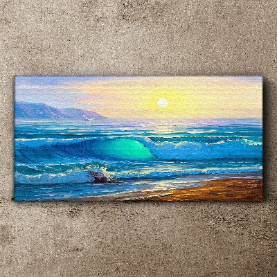 A quiet morning by the sea Canvas print