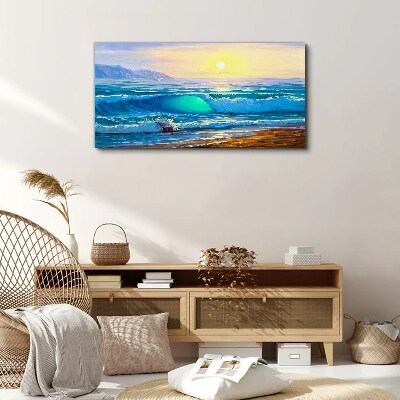 A quiet morning by the sea Canvas print
