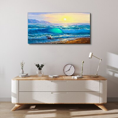 Landscape sea waves Canvas print