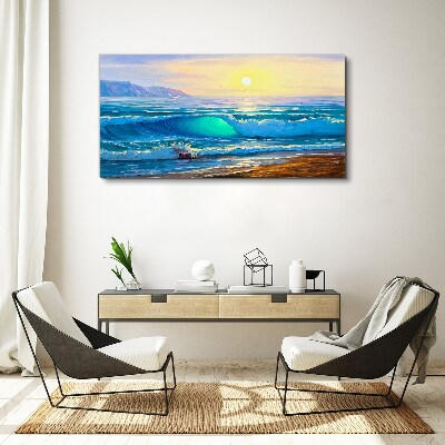 A quiet morning by the sea Canvas print