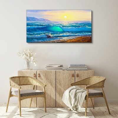 A quiet morning by the sea Canvas print