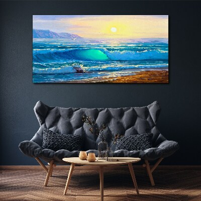 A quiet morning by the sea Canvas print
