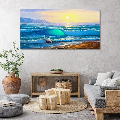 A quiet morning by the sea Canvas print