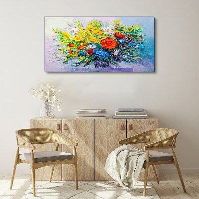 A floral arrangement in intense colours Canvas print