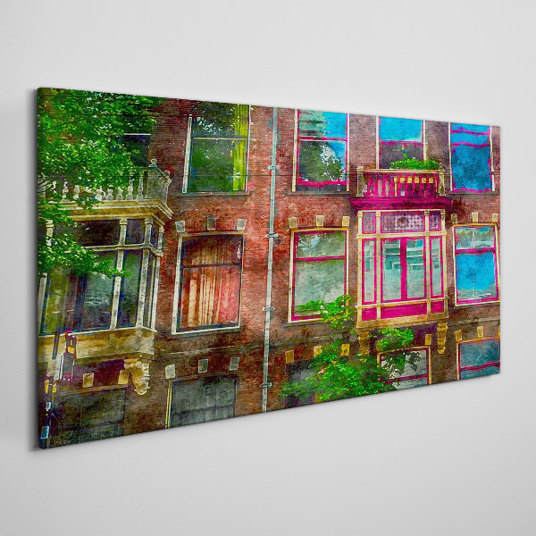 The colorful facades of Amsterdam's tenement houses Canvas print