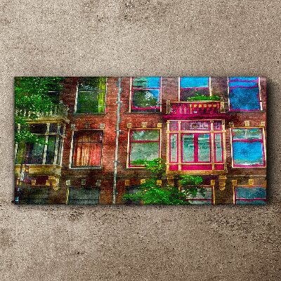 The colorful facades of Amsterdam's tenement houses Canvas print