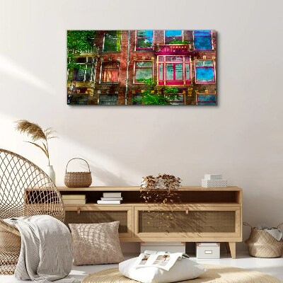The colorful facades of Amsterdam's tenement houses Canvas print