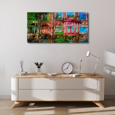 The colorful facades of Amsterdam's tenement houses Canvas print