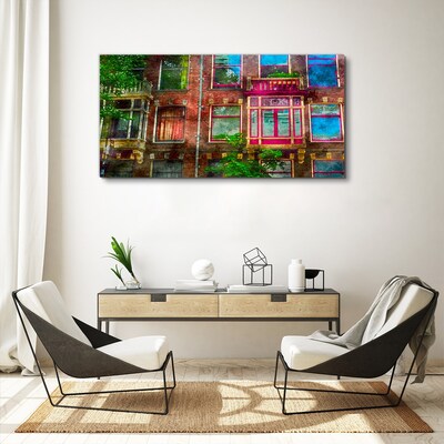 The colorful facades of Amsterdam's tenement houses Canvas print