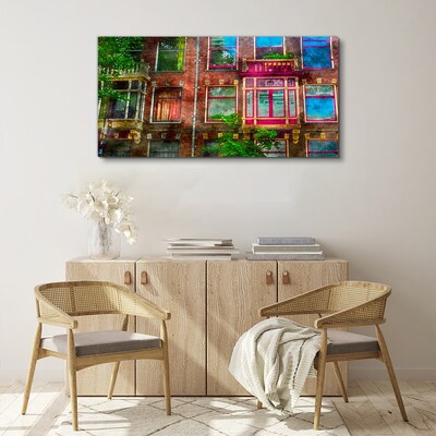 The colorful facades of Amsterdam's tenement houses Canvas print