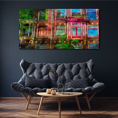 The colorful facades of Amsterdam's tenement houses Canvas print