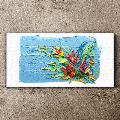 Flowers on a blue background Canvas print