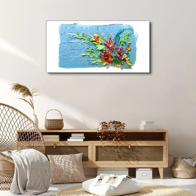 Flowers on a blue background Canvas print