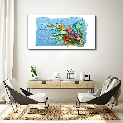 Flowers on a blue background Canvas print