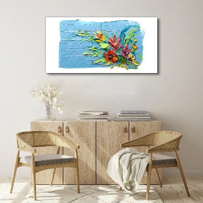 Flowers on a blue background Canvas print