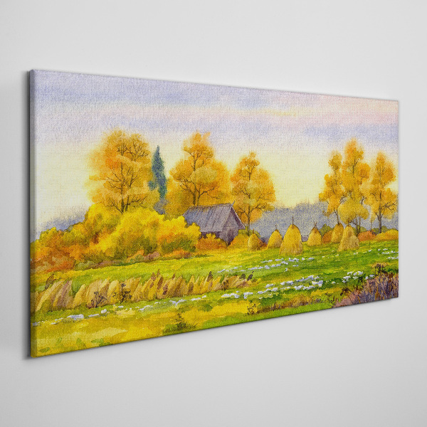 Golden autumn in the rural landscape Canvas print
