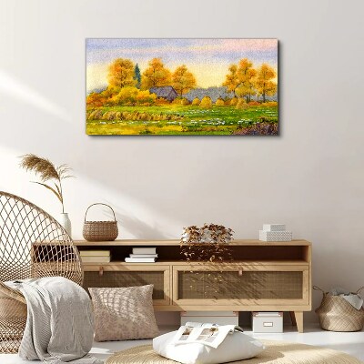 Golden autumn in the rural landscape Canvas print