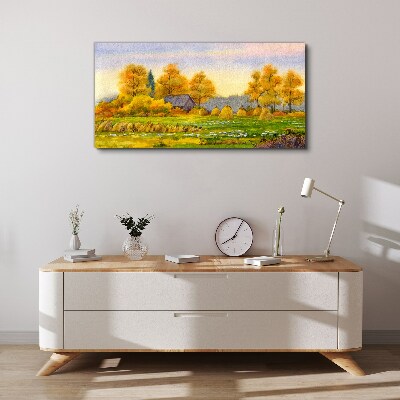 Golden autumn in the rural landscape Canvas print