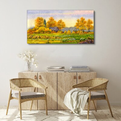 Golden autumn in the rural landscape Canvas print