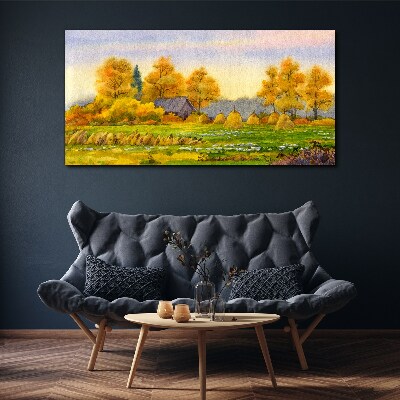 Golden autumn in the rural landscape Canvas print