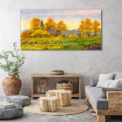 Golden autumn in the rural landscape Canvas print