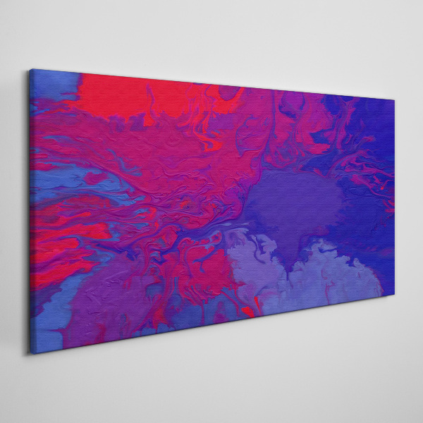 A wave of colors in purple and blue Canvas print