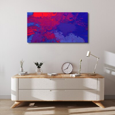 A wave of colors in purple and blue Canvas print