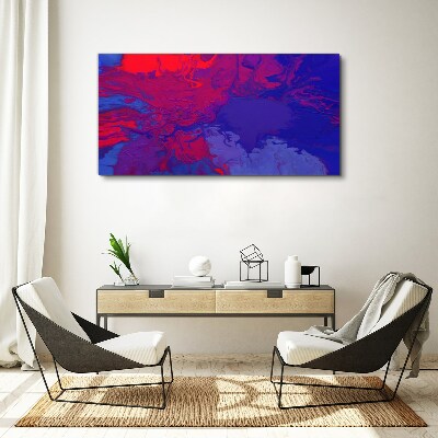 A wave of colors in purple and blue Canvas print