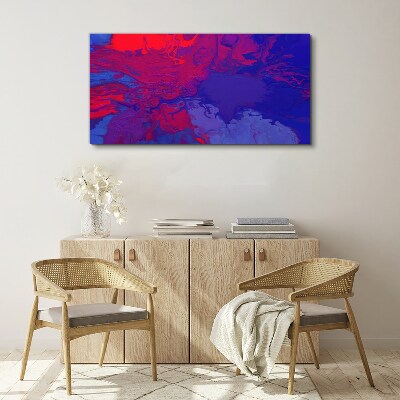 A wave of colors in purple and blue Canvas print