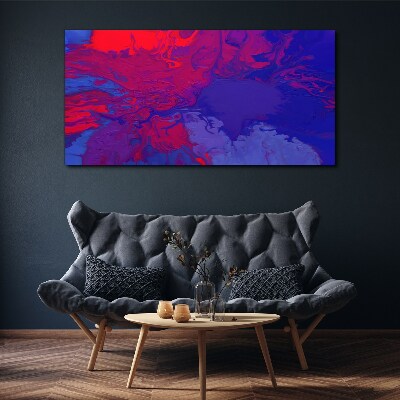 A wave of colors in purple and blue Canvas print