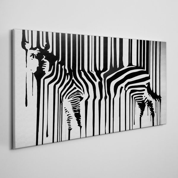 Distorted faces in black and white Canvas print
