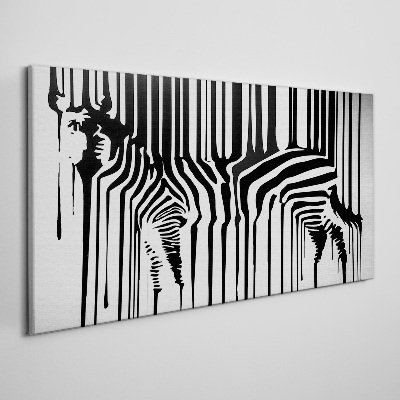 Distorted faces in black and white Canvas print