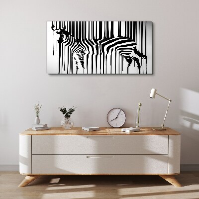 Distorted faces in black and white Canvas print