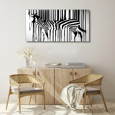 Distorted faces in black and white Canvas print