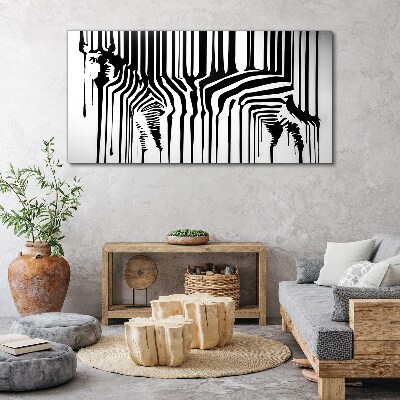 Distorted faces in black and white Canvas print