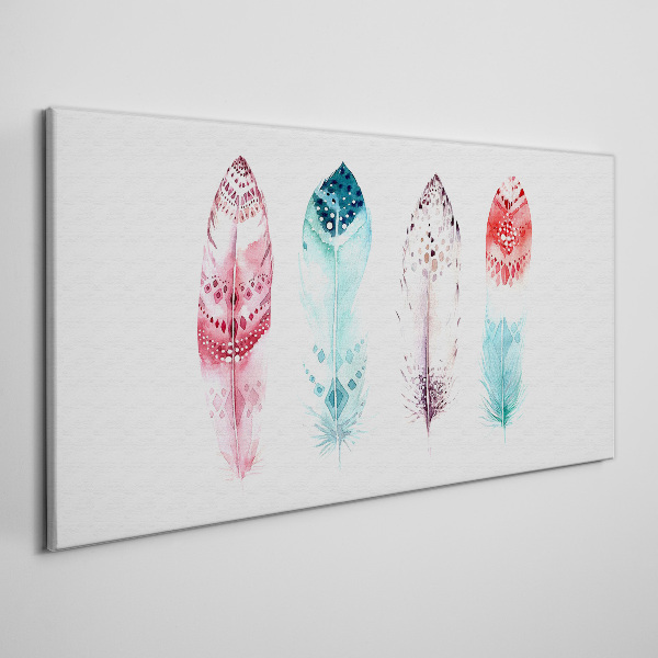 Feathers in pastel shades Canvas print