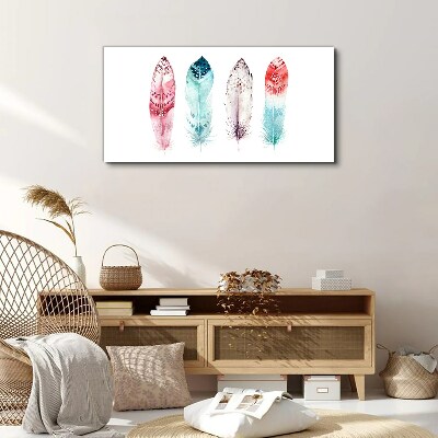 Feathers in pastel shades Canvas print