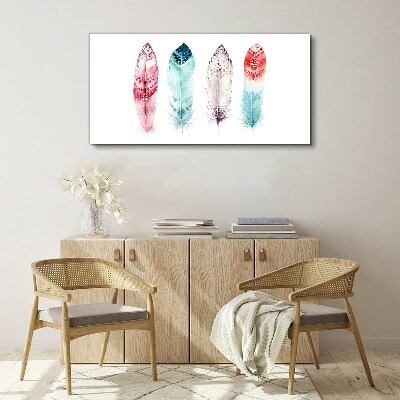 Feathers in pastel shades Canvas print
