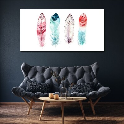 Feathers in pastel shades Canvas print