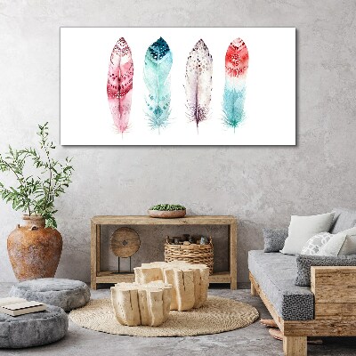 Feathers in pastel shades Canvas print