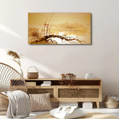 Golden shades on the water's edge Canvas Wall art